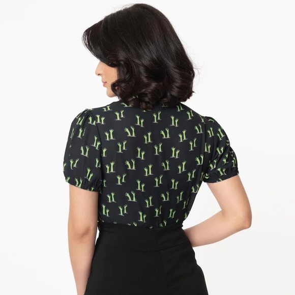Black and Zombie Hands Caroline Blouse - Picture 3 of 13